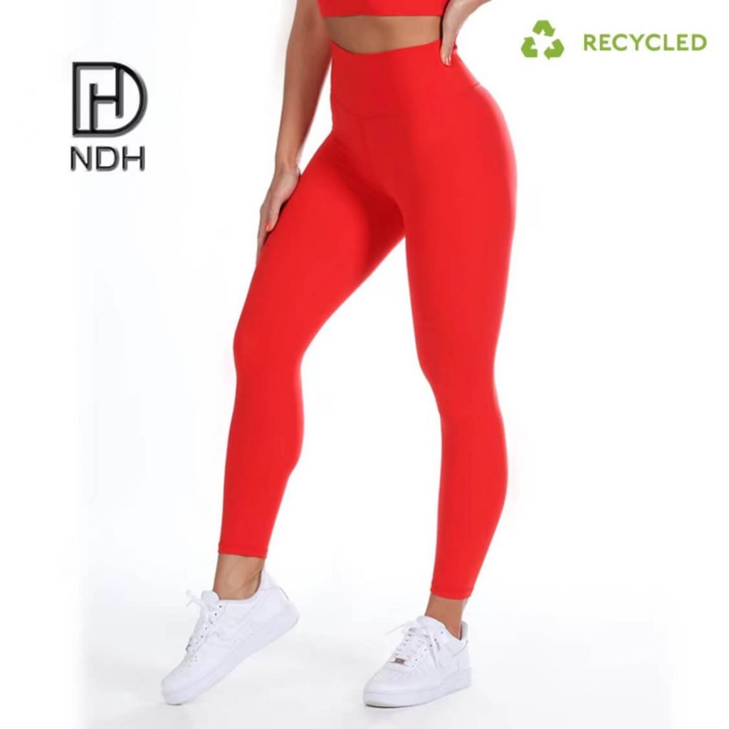 Athletic Interlock Seams Full Length Recycle Nylon Leggings recycled