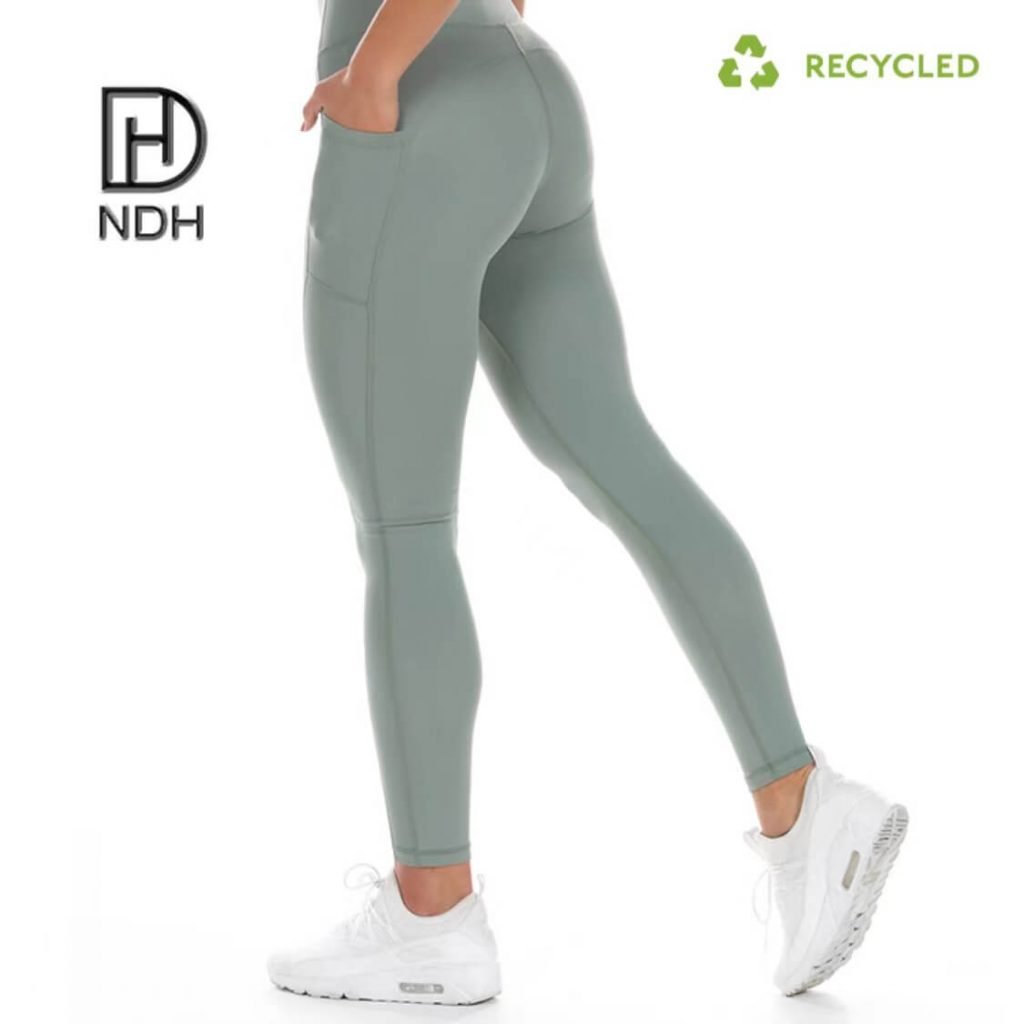 High-Waisted Compression Pants with Pockets Recycle Nylon Leggings recycled