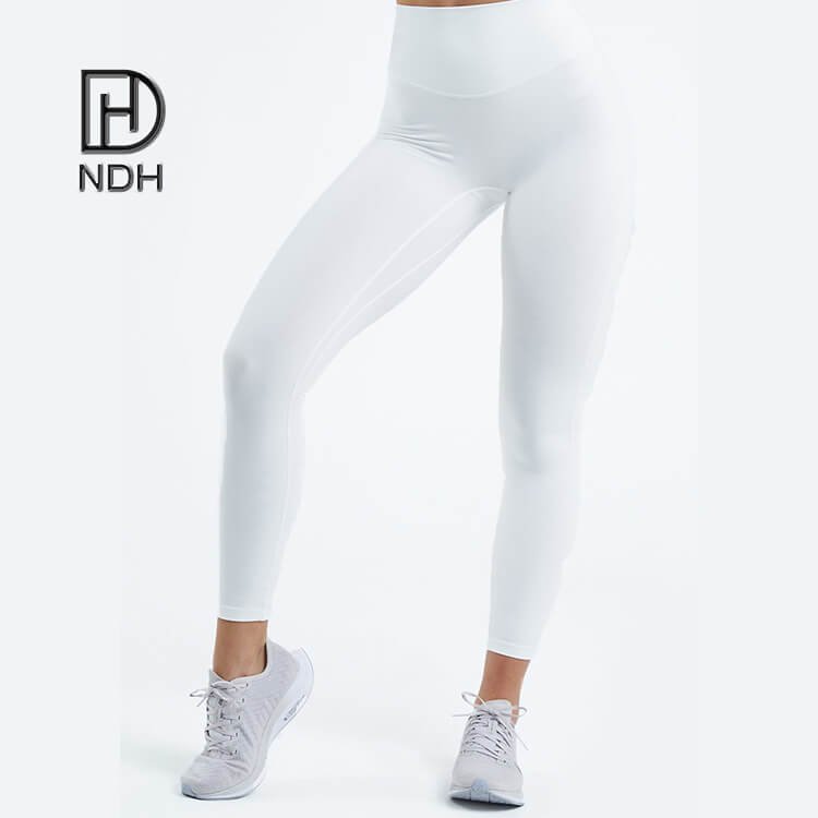 Interlock Seams White Full Length Woman Lycra Leggings