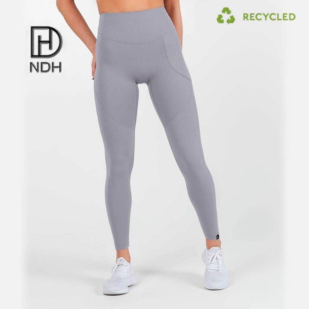 Recycle Polyester Leggings With Pockets Full Length Mositure Wicking recycled