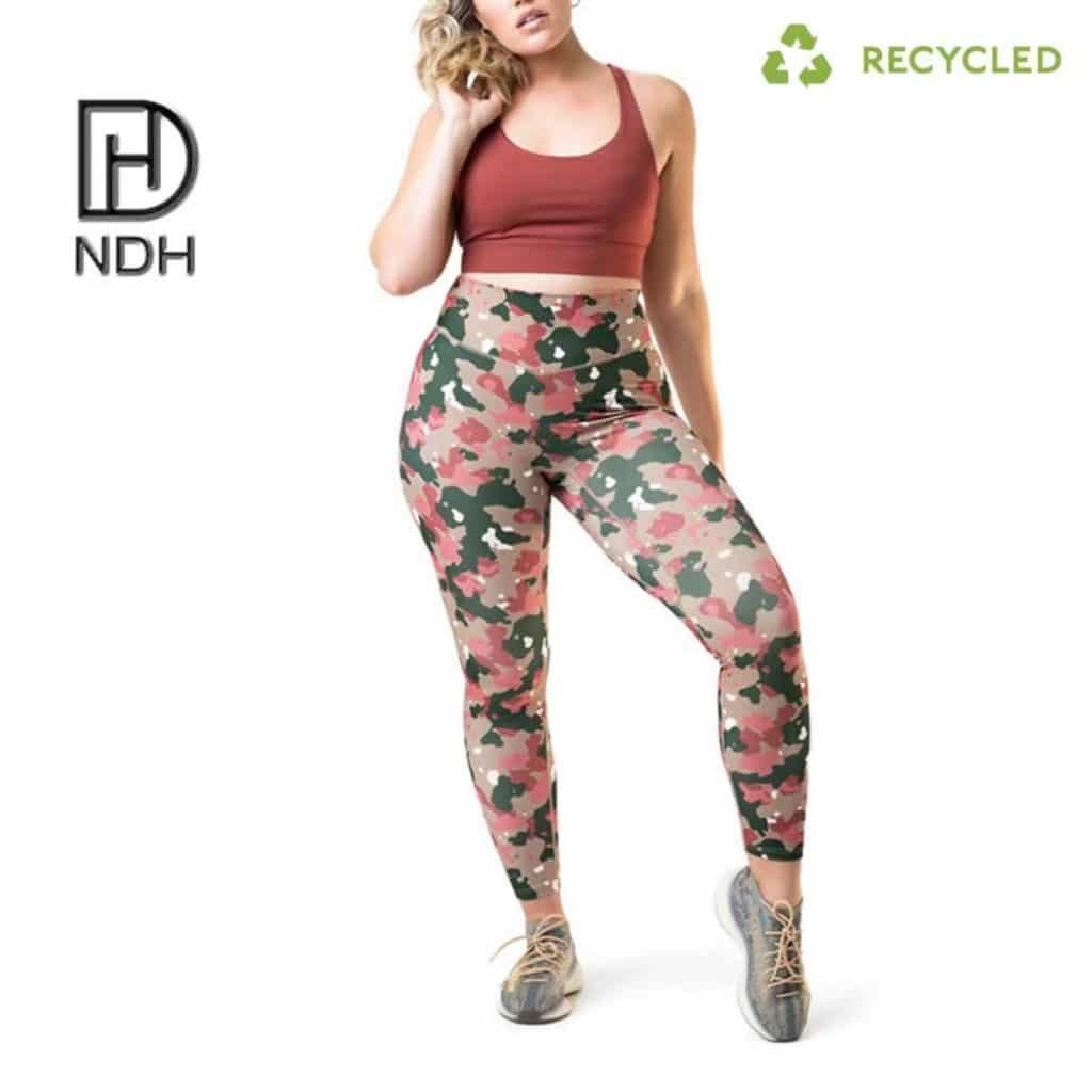 4 Needle 6 Threads Compression Yoga Printed Leggings recycled