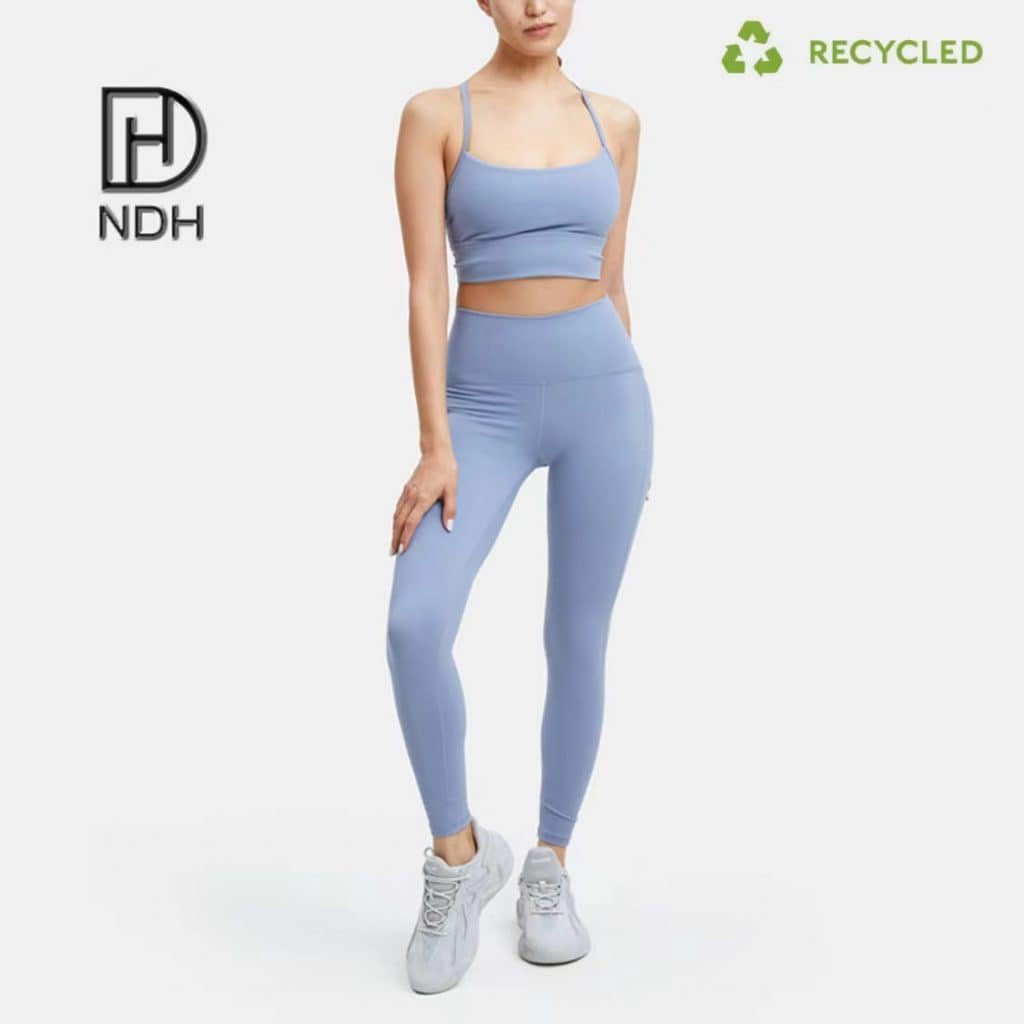 4 Needle 6 Threads Lightweight Buttery Soft Sustainable Maternity Compression Leggings recycled