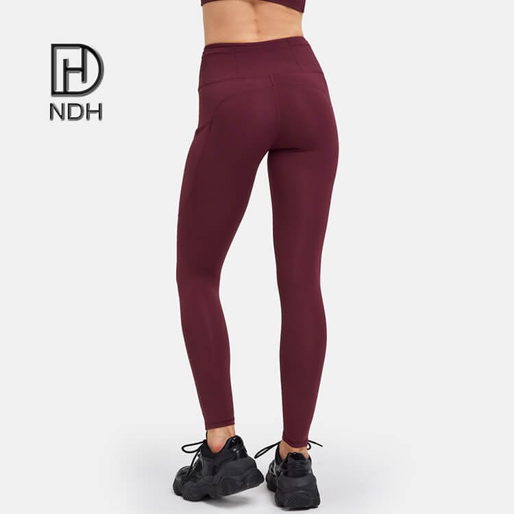 4 Needle 6 Threads Stretch Workout Yoga Leggings With Nylon Polyamide fabric