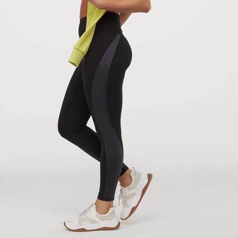 Black Butt Lifting Sweat-Wicking Recycled Polyester Bonded Leggings