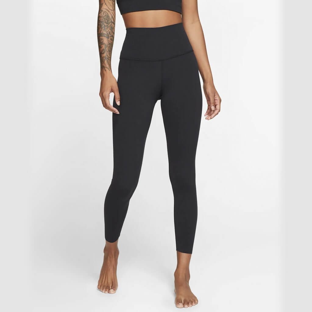 Black Lycra Eco-Friendly Skin Tight Four-Way Stretch 7:8 Length Leggings