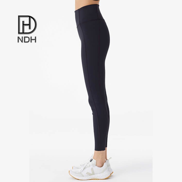 Black Sweat-Wicking Four-Way Stretch Sustainable Fabric Full-Length Leggings