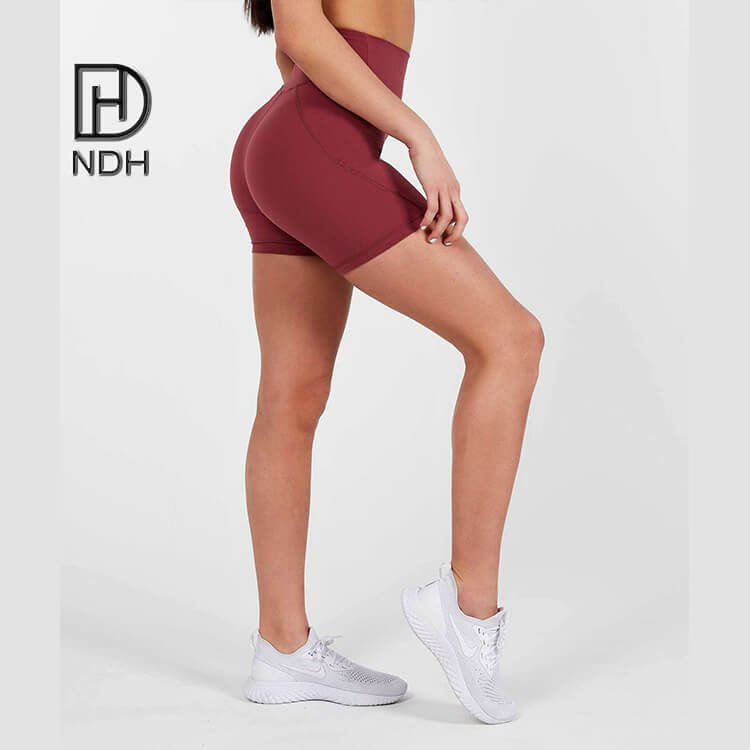 Butt Lifting Athletic 4 Needle 6 Threads Fitness Leggings Biker Shorts