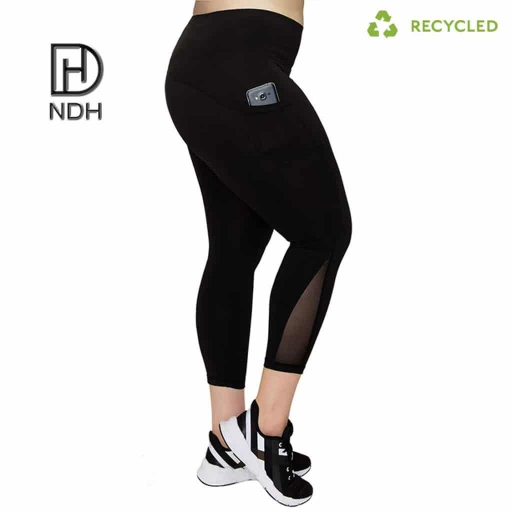 Butt Lifting Interlock Seams Full Length Plus Size Leggings with Pockets recycled