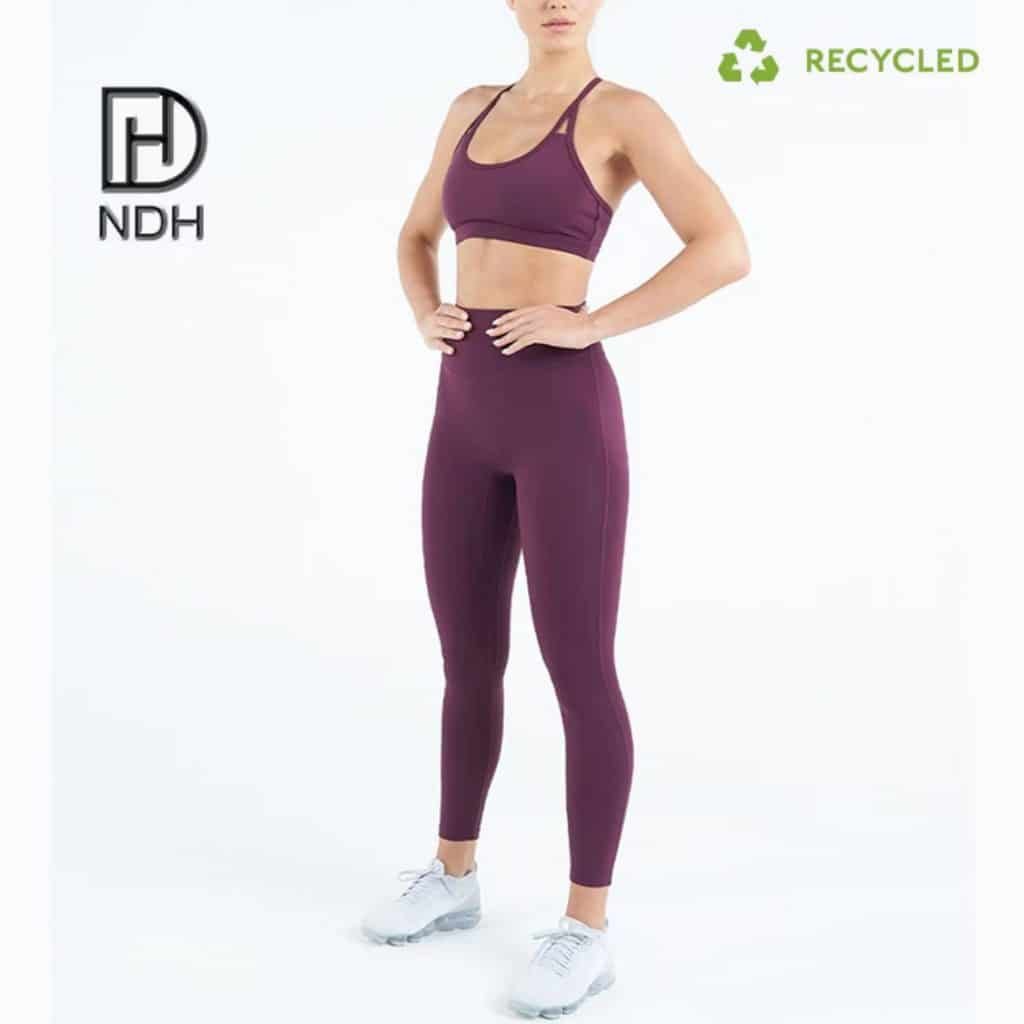 Butt Lifting Interlock Seams Lightweight Footless Compression Leggings with Inner Pockets recycled