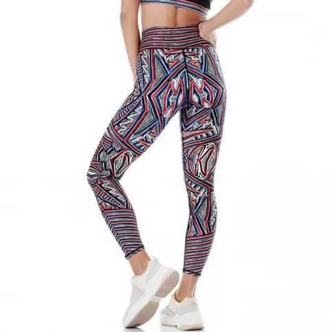 Buttery Soft Interlock Seams Workout Recycled Nylon Placement Print Leggings