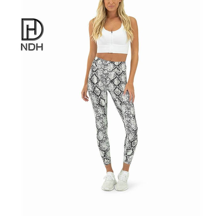 Compression Workout Interlock Seams Printed Leggings