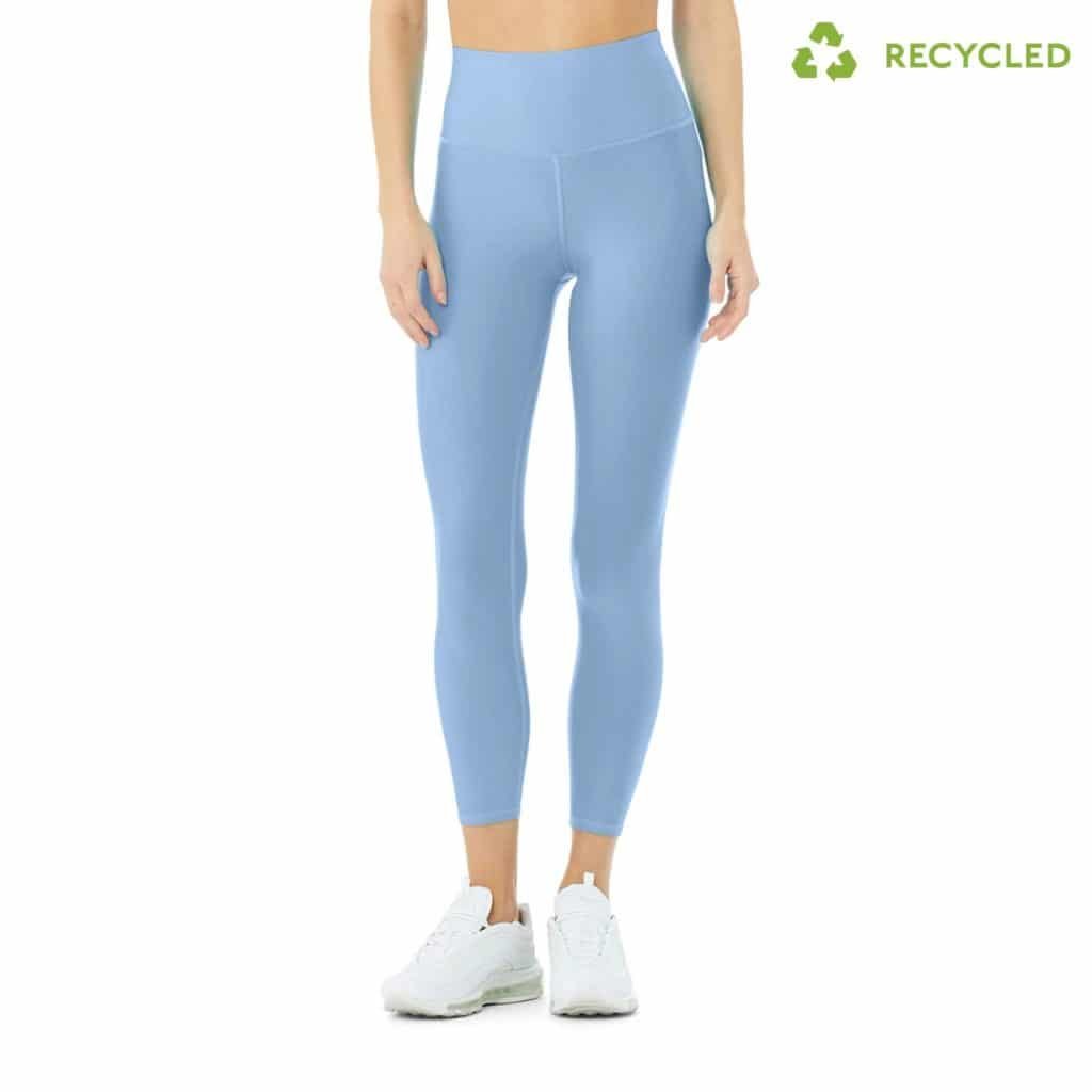 Compression Workout Sweat-Wicking Nylon Tricot High Waist 7:8 Length Leggings recycled