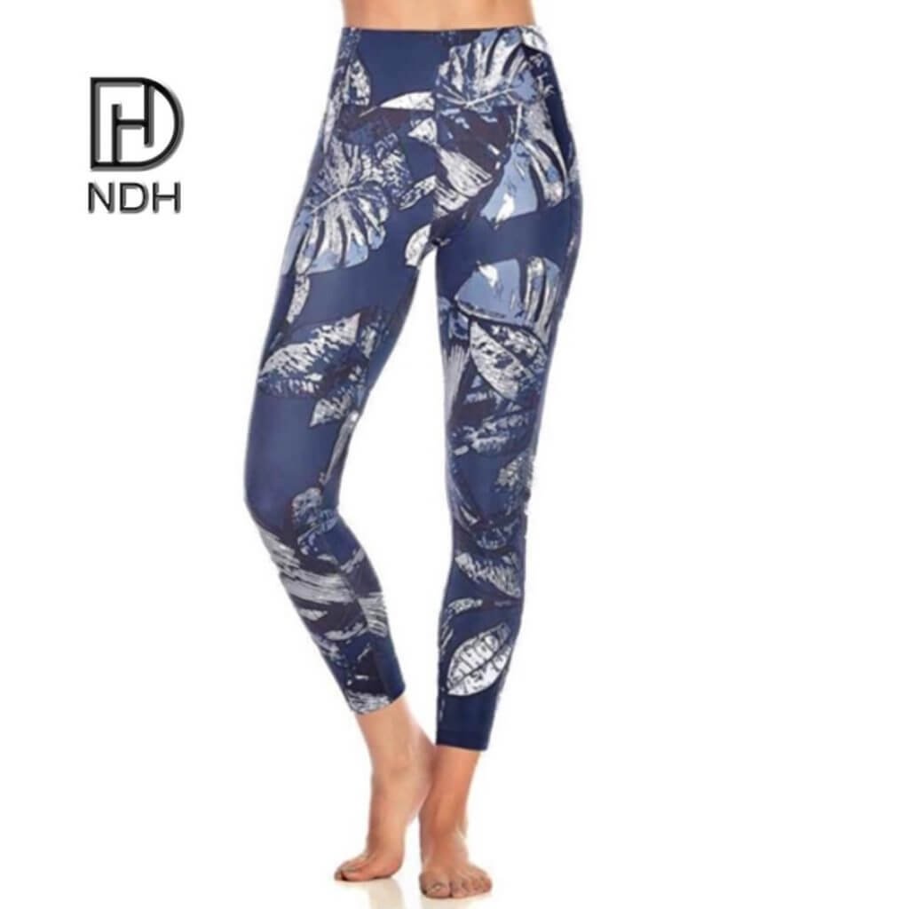 Eco-Friendly Stretchy 4 Needle 6 Threads Sublimated Leggings