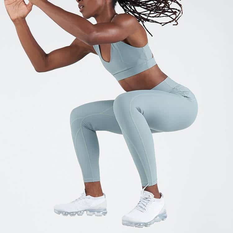 Four-Way Stretch High Waisted Interlock Seams Full-Length Leggings