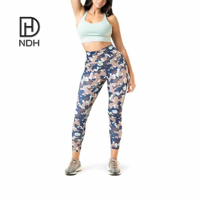 Four-Way Stretch Tummy Control Camo Printed Recycled Lycra Athletic Leggings