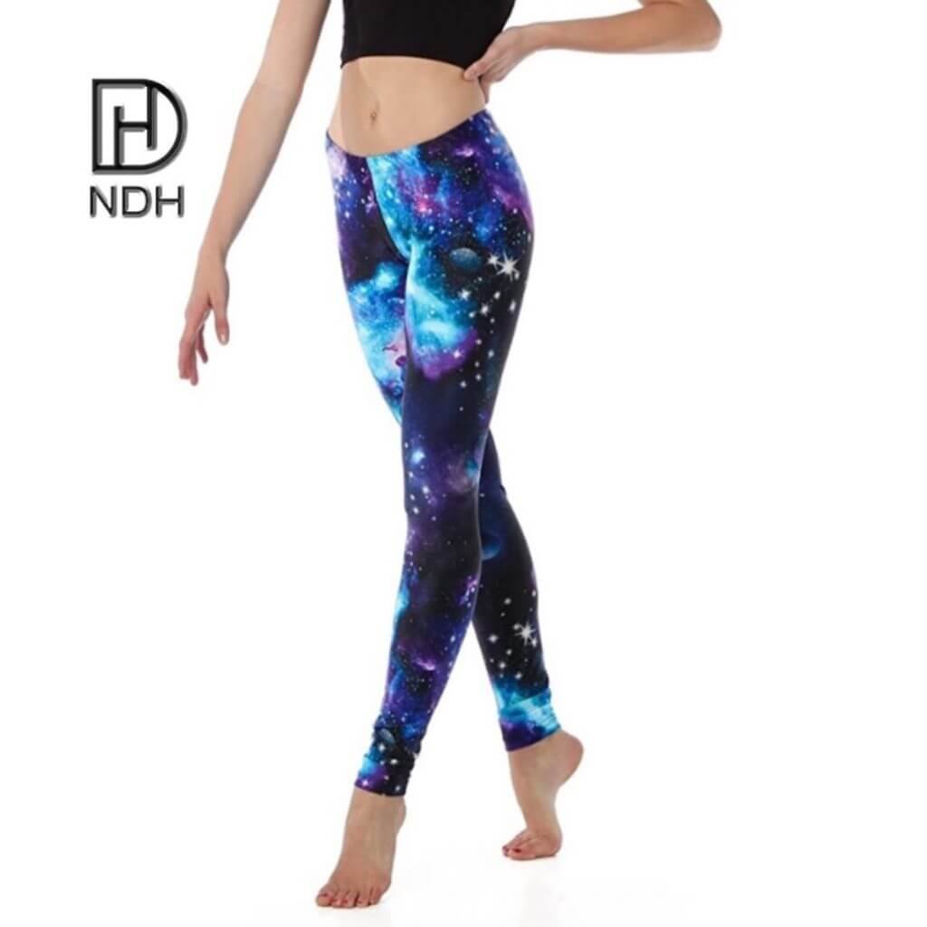 Galaxy Print Flatlock Construction Lightweight Sublimated Leggings