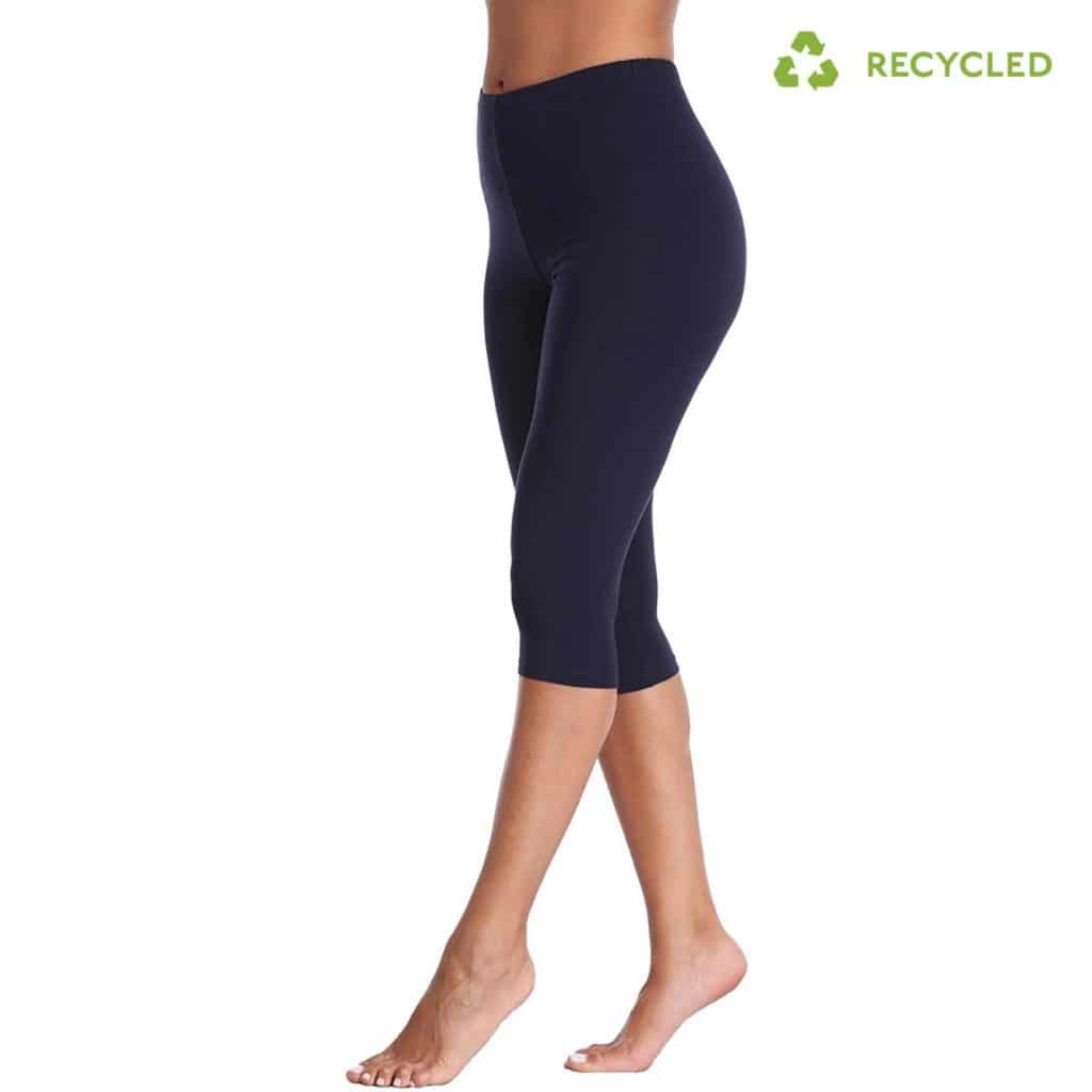 Girls Tummy Control No Camel Toe Interlock Seams Polyester Capri Leggings recycled