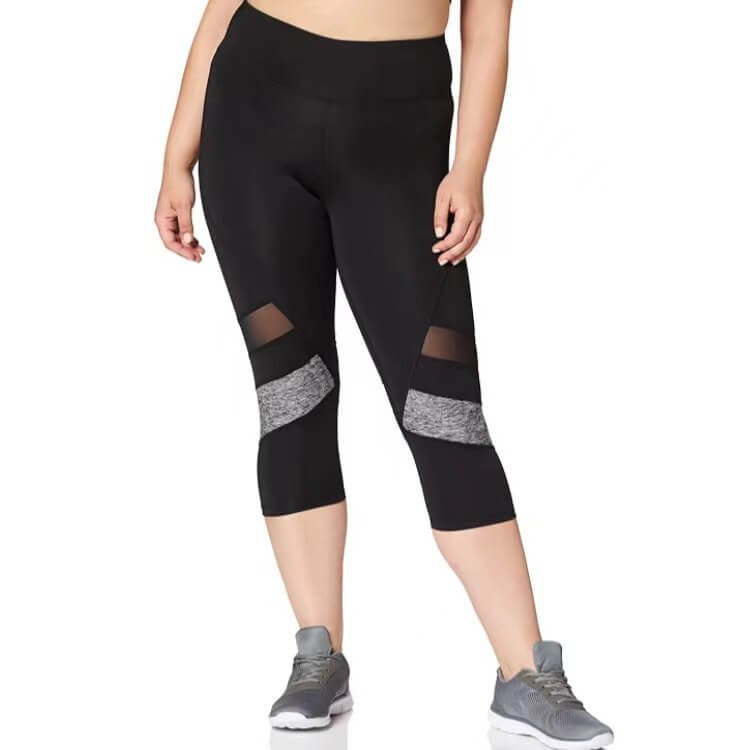 Gym Workout Flatlock Seams Sustainable Fabric Capri Panel Leggings