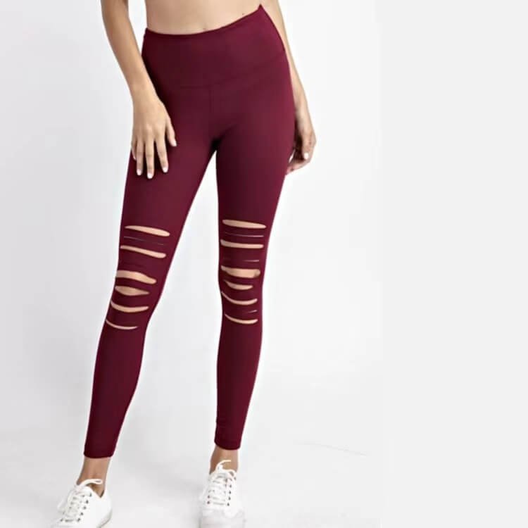 High Waisted Flatlock Construction Sustainable Laser Cut Leggings