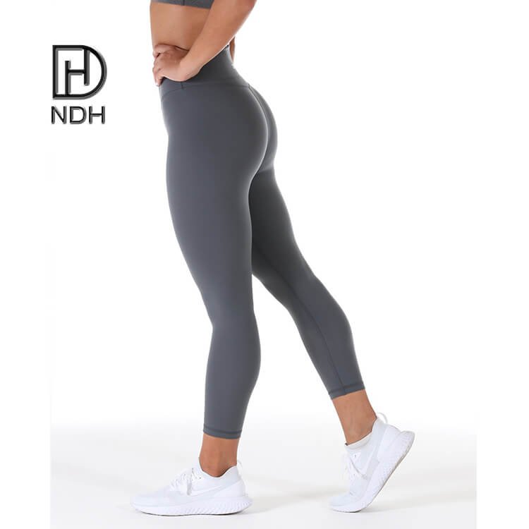 High Waisted Flatlock Seams Compression Nylon Lycra Workout Leggings