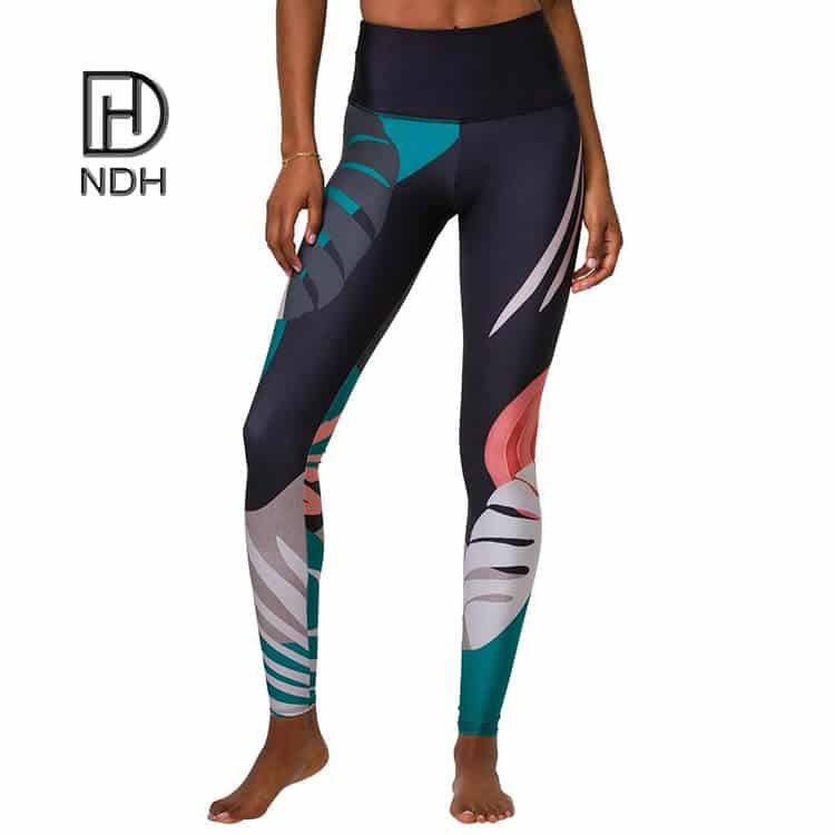 High Waisted Flatlock construction Printed Leggings
