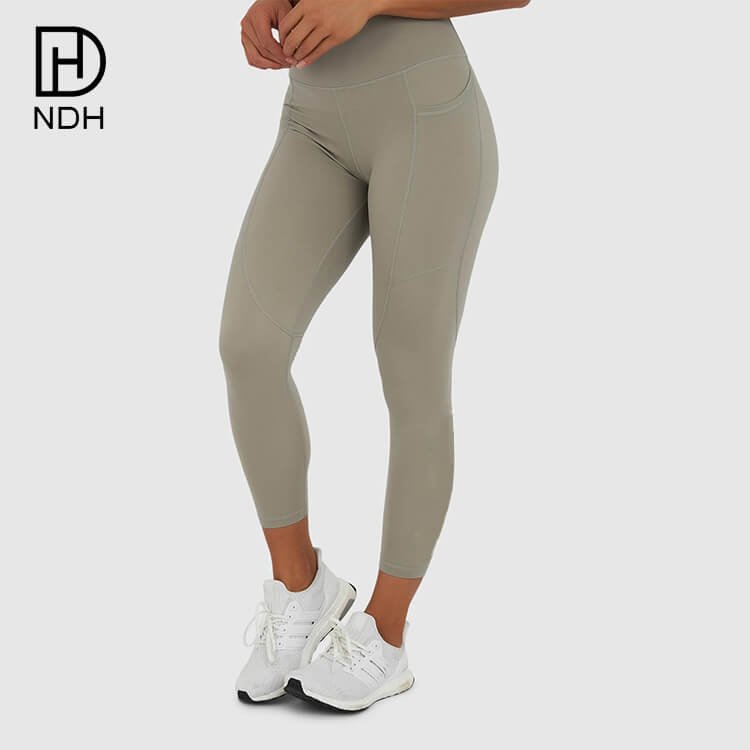 High Waisted Gym Workout 7:8 Length 90% Nylon 10% Spandex Leggings