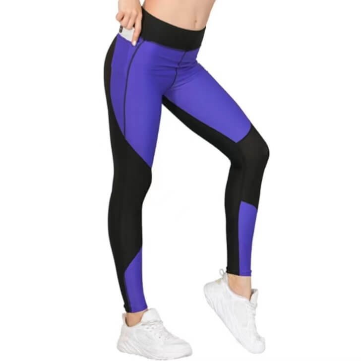 High Waisted Ribbed Workout Tummy Control Panel Leggings