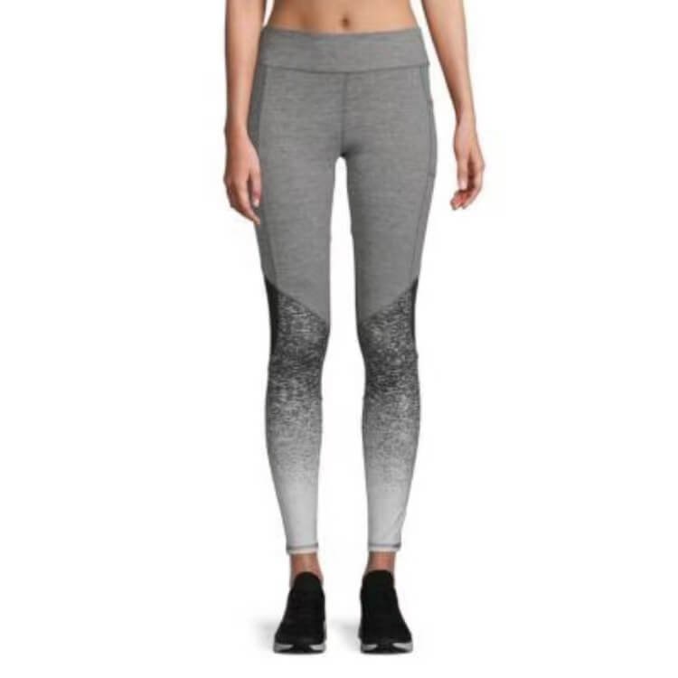 Lightweight Flatlock Construction Ribbed Placement Print Leggings