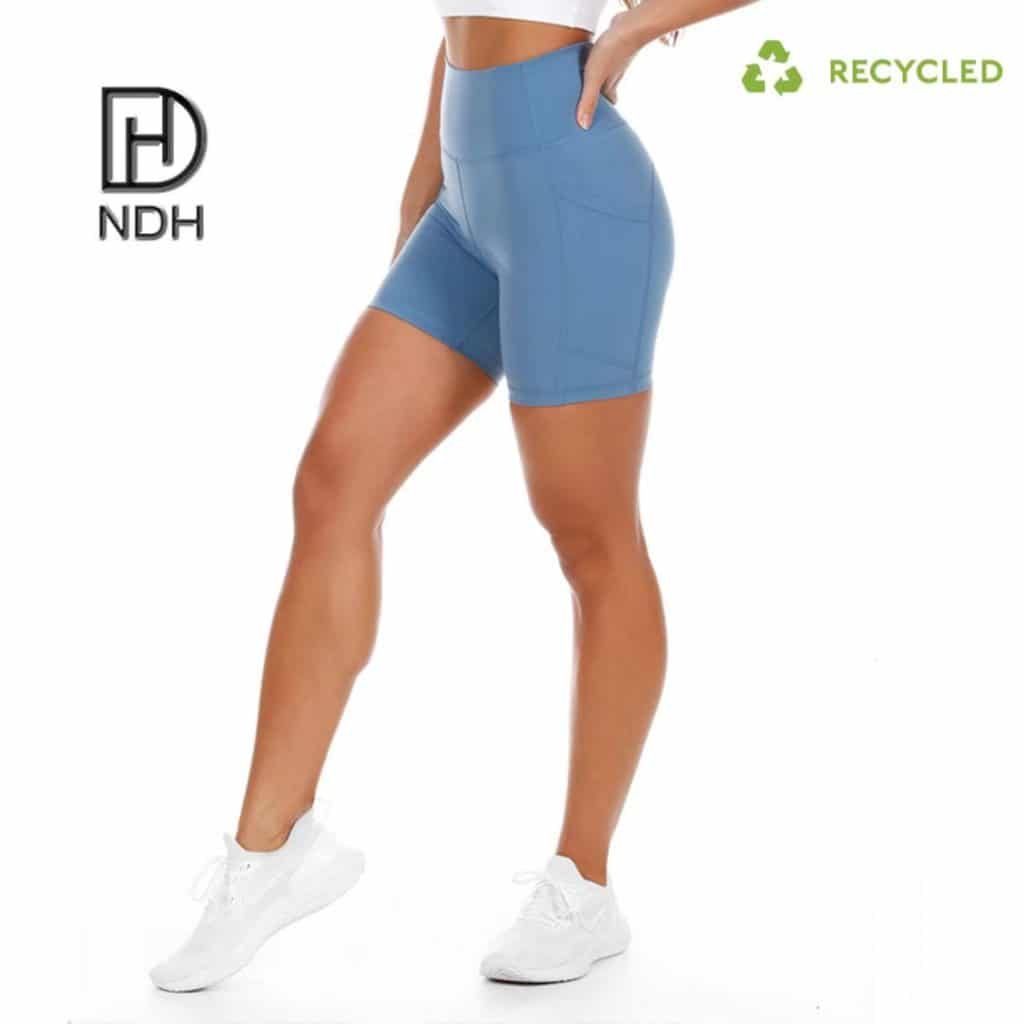 Lightweight Flatlock Seams Four-Way Stretch Sustainable Fabric Biker Shorts recycled