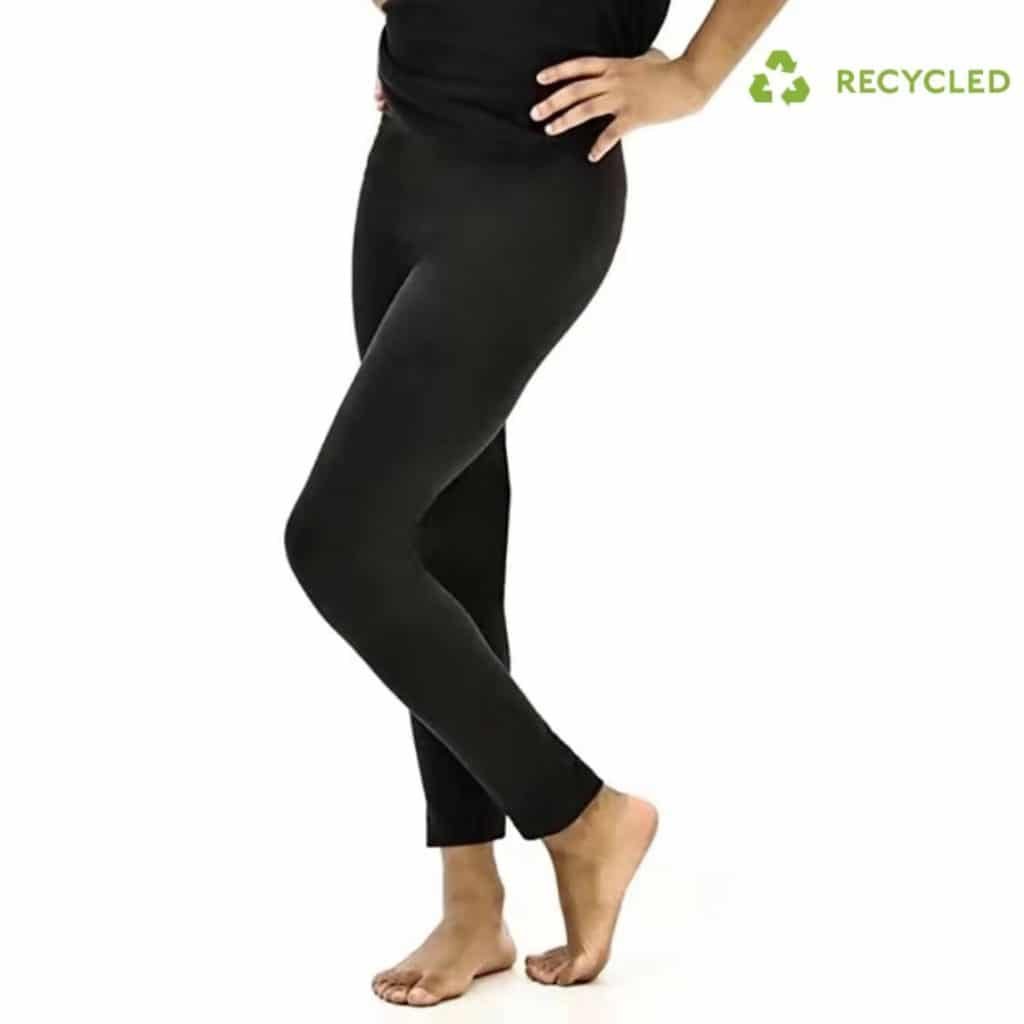 Moisture-Wicking Eco Friendly Basic 7:8 Length Black Kids Leggings recycled