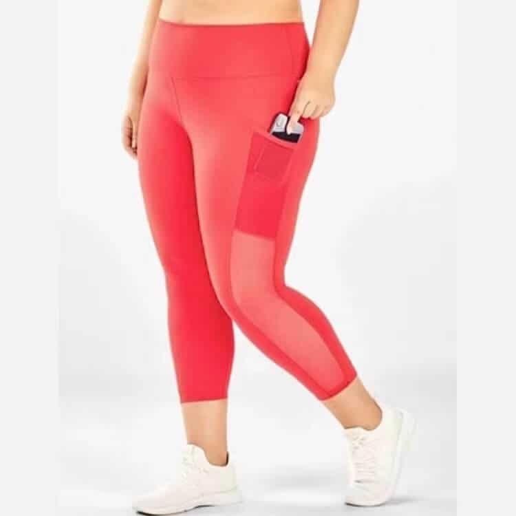 Non-See Through Leggings Cameltoe Four-Way Stretch 7:8 Length Plus Size Leggings