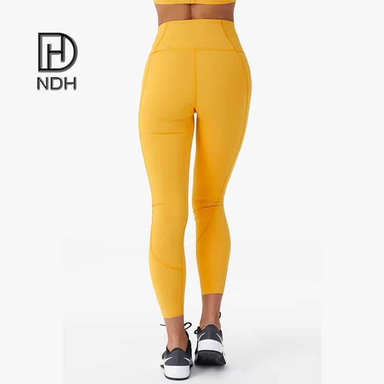 Non-See Through Recycled Polyester Lycra Workout Leggings With 4 Needle 6 Threads