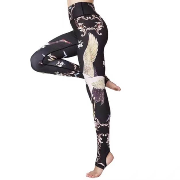 Non-See Through Sweat-Wicking Full-Length Placement Print Leggings