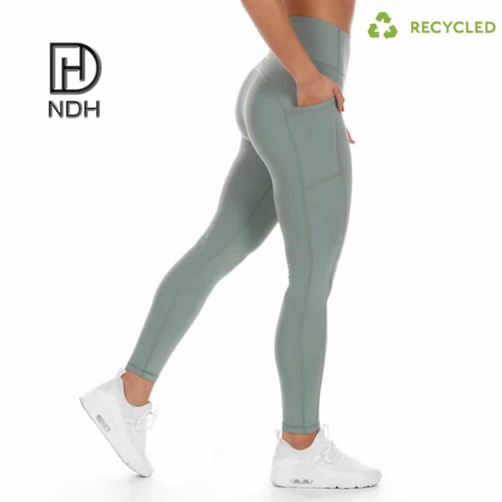 Push Up Tummy Control 4 Needle 6 Threads Eco-Friendly Sustainable Fabric Gym Leggings recycled