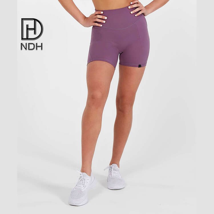 Ribbed Athletic Pants Stretch Fitness Leggings Recycled Nylon Biker Shorts