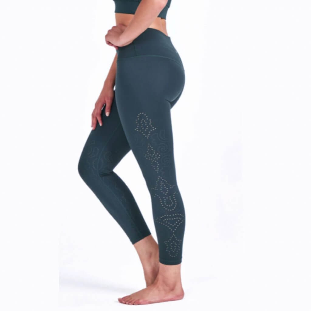 Sweat-Wicking Buttery Soft 7:8 Length Laser Cut Leggings