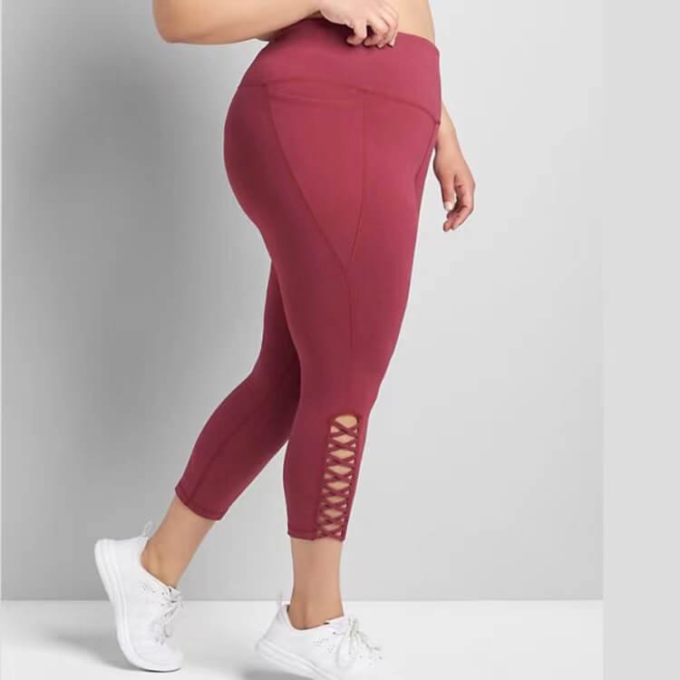 Tummy Control Non-See Through Moisture-Wicking Capri Plus Size Leggings