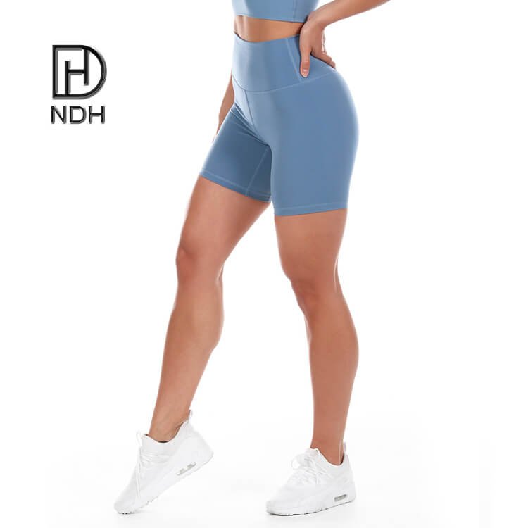 Tummy Control Sweat-Wicking Gym Fitness Leggings Ribbed Biker Shorts