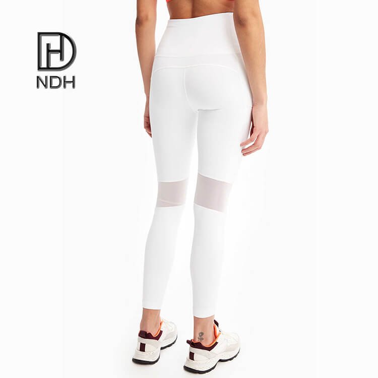 White Mesh Lightweight Four-Way Stretch Non-See Through Buttery Soft Leggings